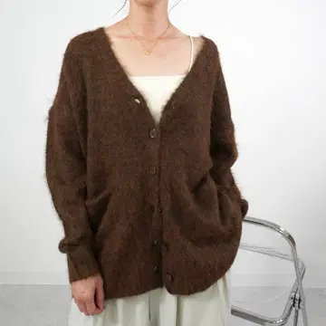 고사라 알파카풍 가디건 브라운 프리 사이즈