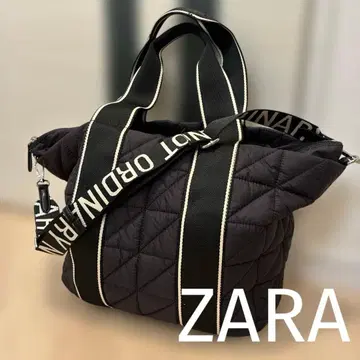ZARA 퀼팅 토트백 블랙