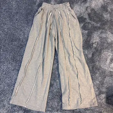 스웨트 팬츠 프린지 자카드 그레이 그런지 y2k 구제 의류