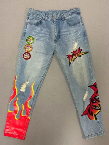 GALFY 갈피 파이어 패턴 데님