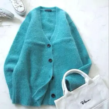 어반 리서치 터콰이즈 색상 가디건