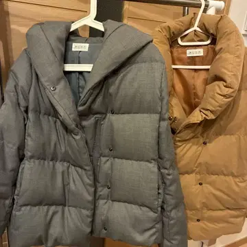 플라스테 그레이 브라운 다운 자켓 S 사이즈