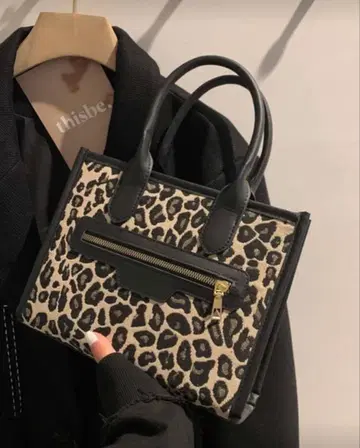 레오파드 무늬 블랙 숄더백 3종 세트