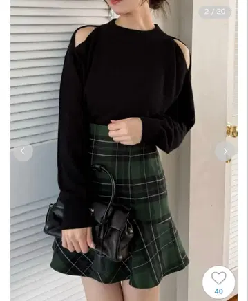 [택 포함] SNIDEL 스나이델 콜드 숄더 풀오버 2025