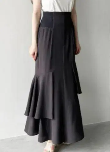 COCODEAL 스커트 하이웨스트 다크 그레이