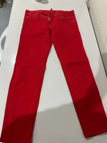 DSQUARED2 레드 스키니 팬츠
