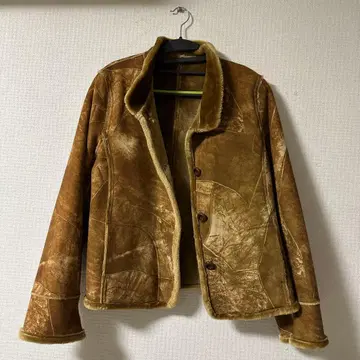 무스탕 코트 브라운