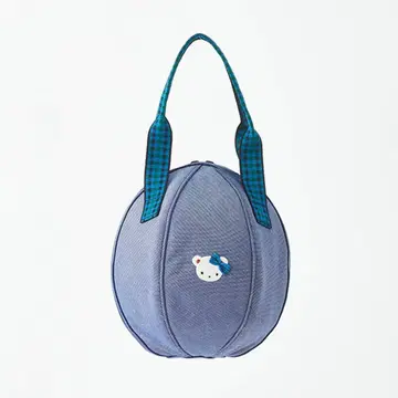 [ 파미리아 ] 새상품 레어 ANREALAGE 원형 파랑 데님 백 자수