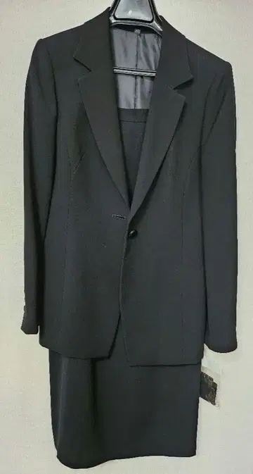 여성용 수트 상하의 세트 스커트 블랙