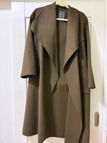 NOBLE super160 리버 드레이프 컬러 코트 울 100% 카키