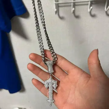 실버 크로스형 펜던트 목걸이