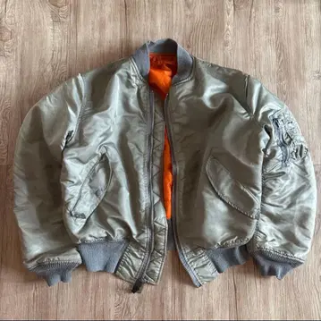 알파 MA-1 90s USA제 민간용 실버 그레이 IDEAL 지퍼