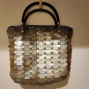 HARUBE 교토 나니와야 천연 가죽 돼지 가죽 에나멜 플레이트 백