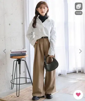 KOBE LETTUCE 2턱 와이드 팬츠 작은 키 사이즈 PS 모카