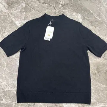 100% 캐시미어 블랙 반팔 니트 S
