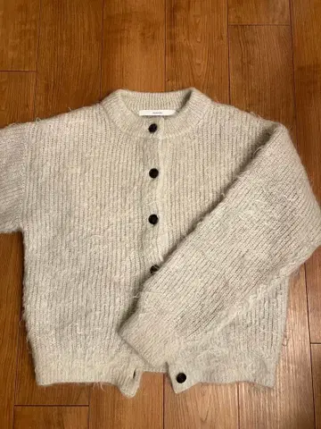 키드 모헤어 MIX 퍼 가디건