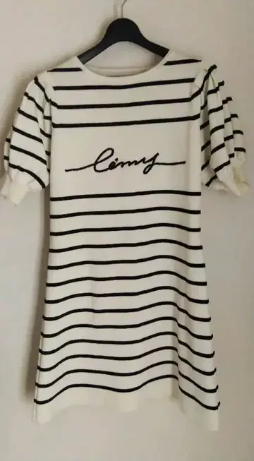 eimy istoire 클래식 보더 니트 미니 원피스