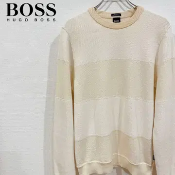 HUGO BOSS 니트 스웨터 아이보리 크루넥 고급