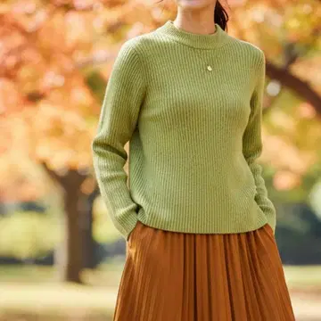 그린 라벨 릴랙싱 폼 슬리브 크롭 니트 6005