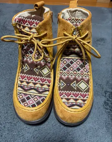 티티카카 키카 패브릭 모카신 부츠 L 24.5cm 카멜