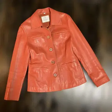 cee asquait 시 아스쿠와토 홍차색 가죽 자켓 사이즈 40