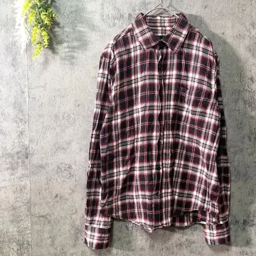 스피나쉬 긴팔 플란넬 셔츠 플란넬 셔츠 체크 무늬 겉옷 면 아메카지