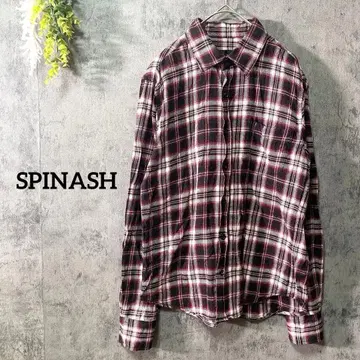 스피나쉬 긴팔 플란넬 셔츠 플란넬 셔츠 체크 무늬 겉옷 면 아메카지