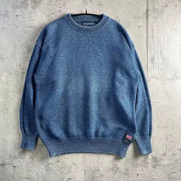 데님 블루스 인디고 니트 L 영국제