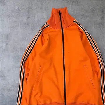 빈티지 오렌지 하이넥 트랙 자켓 사이드 스트라이프