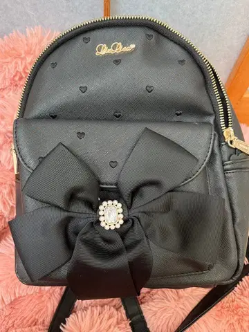 리즈리사 백팩 블랙 사용감 적은 리본 포함 블랙 백팩