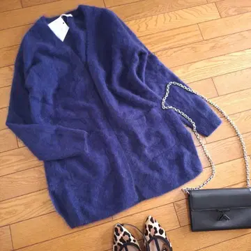 택 포함 새상품 언타이틀 페렛 울 가디건 폭스