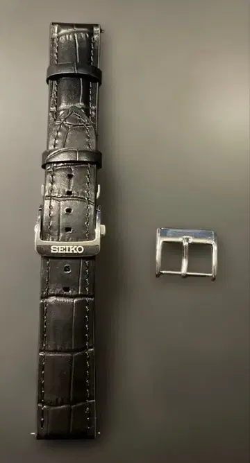 SEIKO 정품 20mm 레이저 밴딩 D 버클 세트 블랙