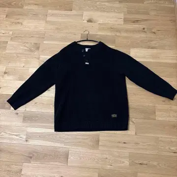 WORKWEAR 헨리넥 니트 스웨터 블랙