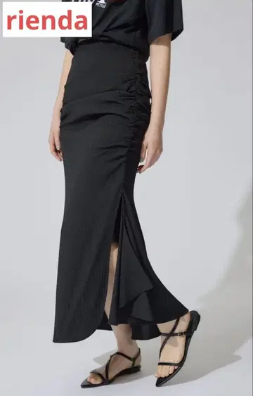 rienda 개더 머메이드 저스트 허리 스커트 S 사이즈