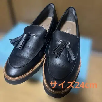 [ 새상품급 ] 통굽 태슬 로퍼 24cm 박스 있음