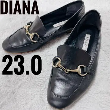 다이애나 비트 로퍼 리얼 가죽 여성용 블랙 플랫