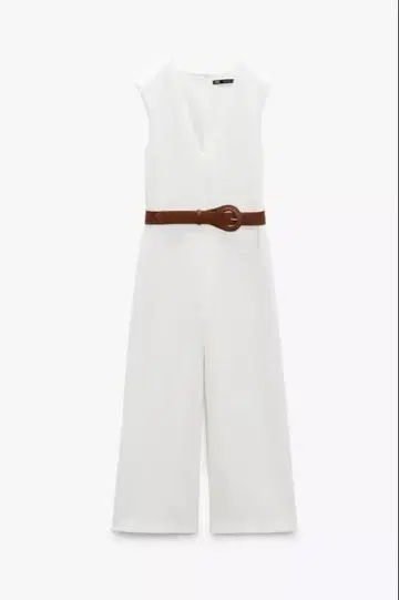 새상품 zara 화이트 V넥 올인원 L