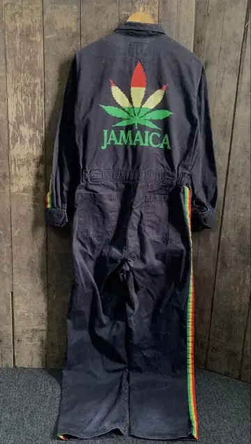 빈티지 자메이카 라스타 오버롤 작업복
