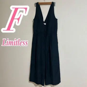 Limitless 네이비 올인원 살로펫 와이드 팬츠 깔끔한