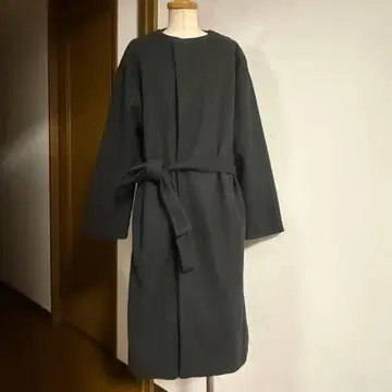 새상품 Lugnoncure 페이크 울 롱 코트 차콜 그레이