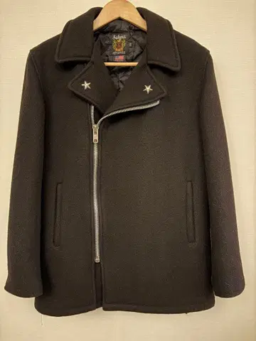 Schott USA제 집업 피코트 별 스터드 사선 지퍼