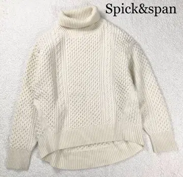 Spick&Span 해밀턴 울 케이블 짜임 터틀넥 니트