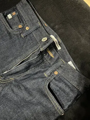 SOMETHING ELSA 스트레이트 데님 다크 네이비 일본제