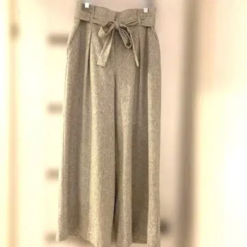 새상품급! 내추럴 뷰티 그레이 와이드 팬츠 허리 리본 포함 M