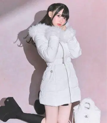 미셸 마카롱 허리 벨트 페이크 다운 프리 사이즈