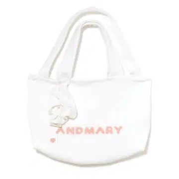 Milky pile tote bag with chouchou white