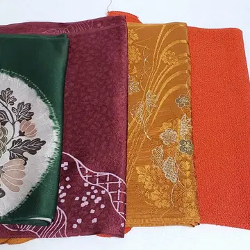 (0718) 오비 장식 천 4점 묶음 판매 기모노 일본 의류 잡화