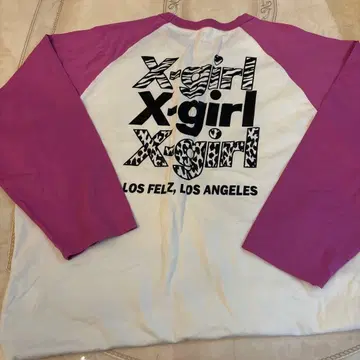 X-girl 긴팔 T셔츠 S 화이트/핑크