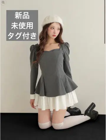 M me eme Square neck puff mini onepiece