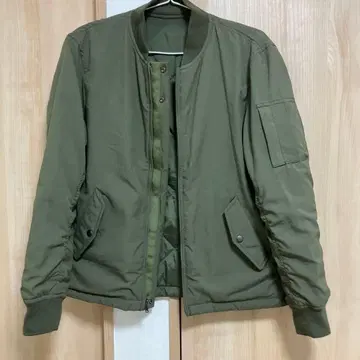 카키 자켓 퀼팅 자켓 리버서블